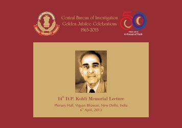 14 th D.P Kohli Memorial Lecture Brochure - Central Bureau of ...