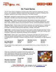 Read more about each program in the On Track Series - Tool Factory