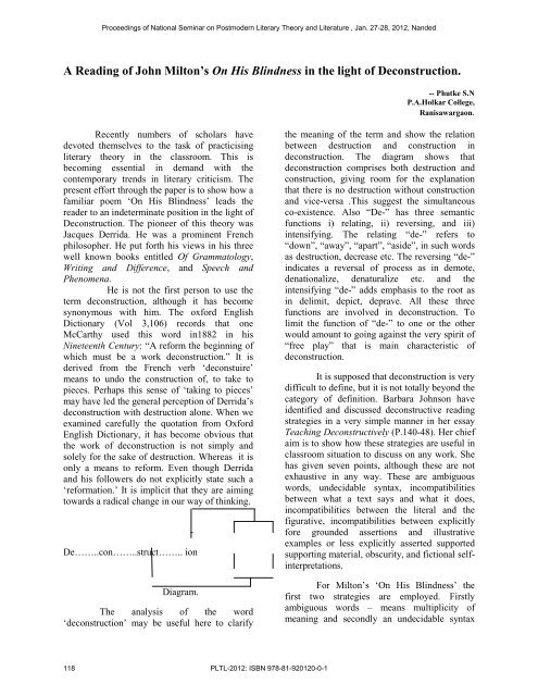 Post-Structuralism: An Indian Preview - Igcollege.org