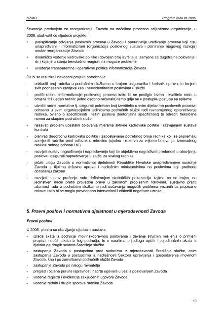 Program rada Hrvatskog zavoda za mirovinsko osiguranje za 2006.