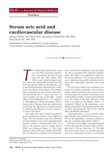 Serum uric acid and cardiovascular disease - MÃDICA - a Journal ...