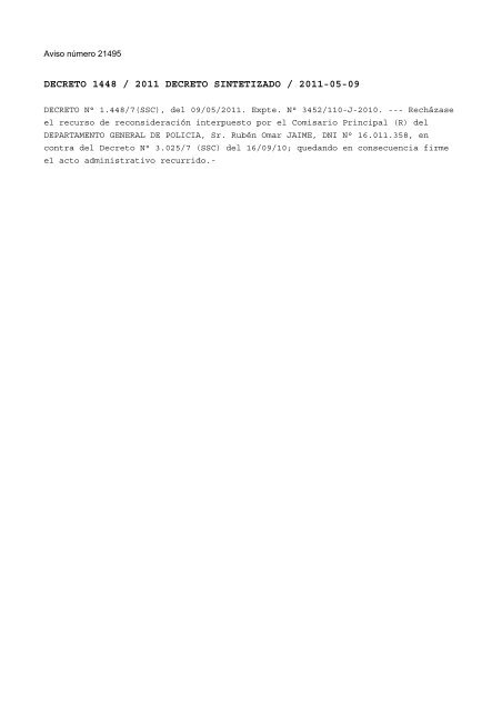 Numero de boletin: 27537 Fecha: 26/05/2011 INDICE: SecciÃ³n ...