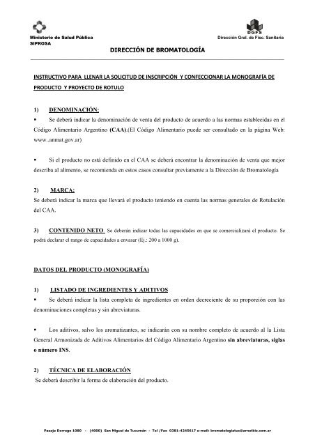 direcciÃ³n de bromatologÃ­a instructivo para llenar la solicitud de ...