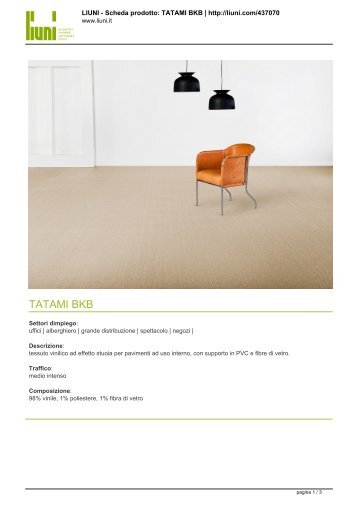 Scarica la scheda tecnica della linea prodotto TATAMI BKB - Infobuild