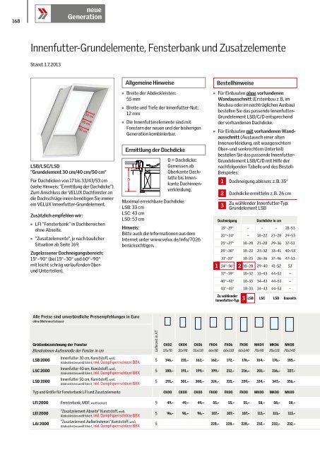 VELUX Gesamtkatalog, gültig ab 1.5.2013