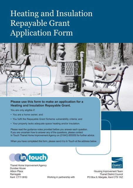 Heating and Insulation Repayable Grant Application Form