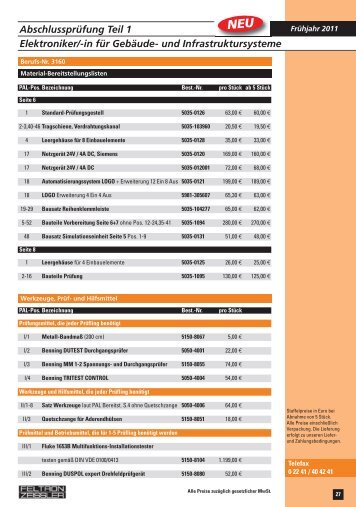 AbschlussprÃ¼fung Teil 1 Elektroniker/-in fÃ¼r GebÃ¤ude - FELTRON ...