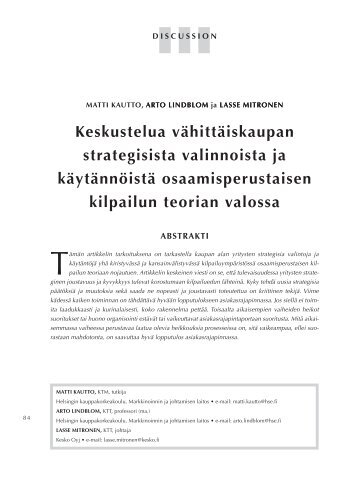 Paper (PDF) - Liiketaloudellinen Aikakauskirja / The Finnish Journal ...