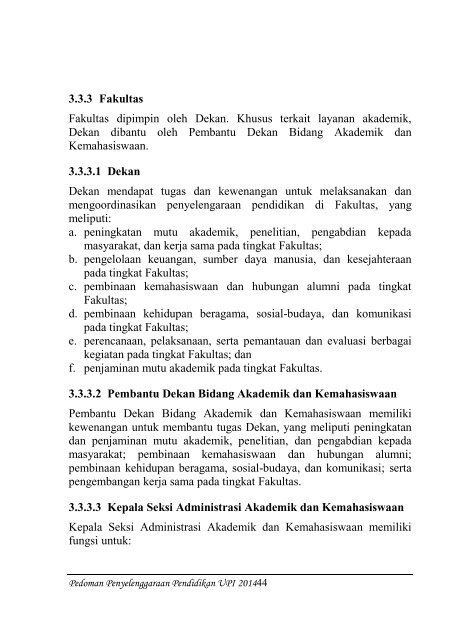 Buku Pedoman Penyelenggaraan Pendidikan UPI Tahun 2014