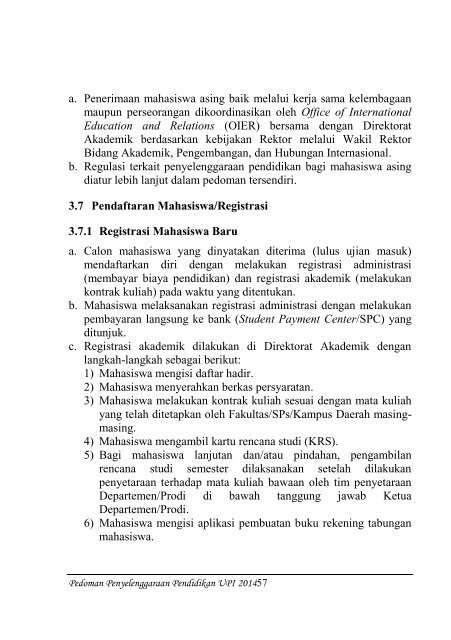 Buku Pedoman Penyelenggaraan Pendidikan UPI Tahun 2014