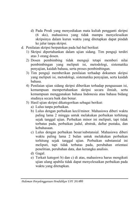 Buku Pedoman Penyelenggaraan Pendidikan UPI Tahun 2014