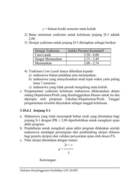 Buku Pedoman Penyelenggaraan Pendidikan UPI Tahun 2014