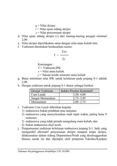 Buku Pedoman Penyelenggaraan Pendidikan UPI Tahun 2014