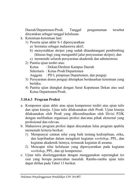 Buku Pedoman Penyelenggaraan Pendidikan UPI Tahun 2014