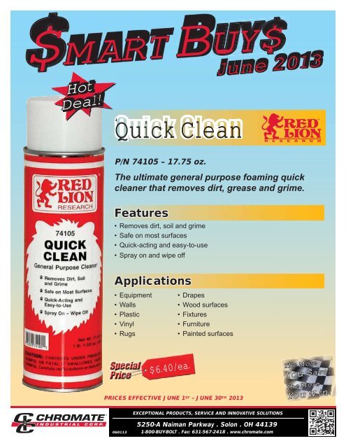 Quick Clean - Chromate Industrial Corporation