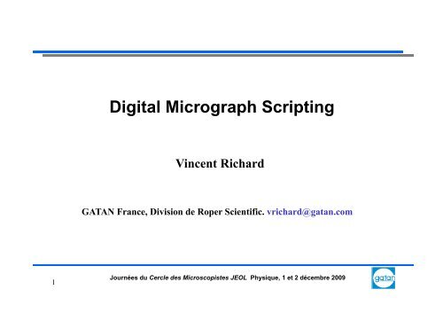 Digital Micrograph Scripting