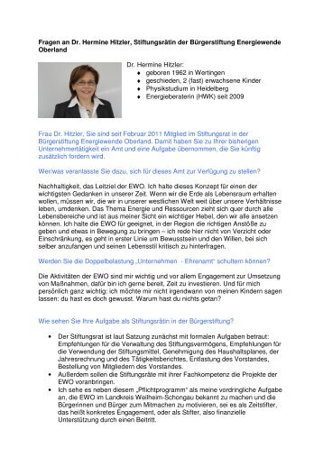 Interview Dr.Hermine Hitzler 2011_07 - Klimaschutzkonzeptes des ...