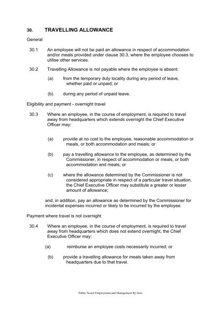 TRAVELLING ALLOWANCE - Office of the Commissioner for Public ...