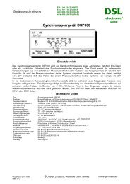Synchronisiersperrrelais DSP300 - DSL electronic Â® GmbH