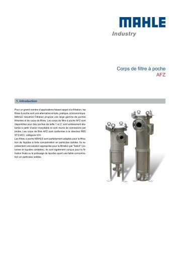 Corps de filtre Ã  poche AFZ - MAHLE Industry - Filtration