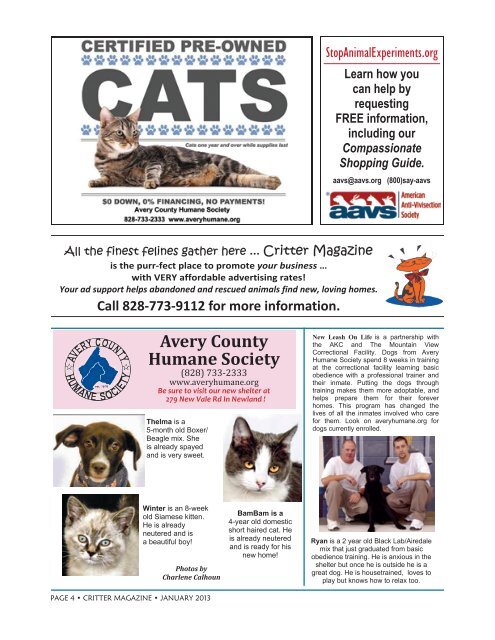 FREE â TAKE ONE - Critter Magazine