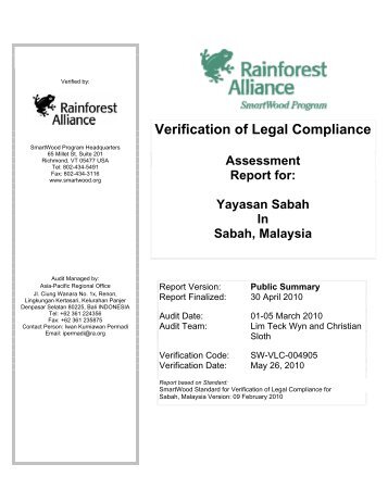 Verification of Legal Compliance - Rainforest Alliance