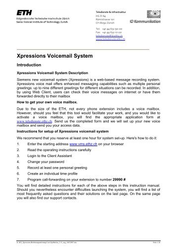 Xpressions Voicemail System