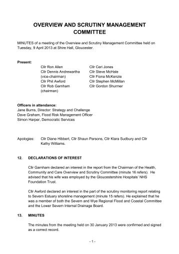 the minutes of the meeting