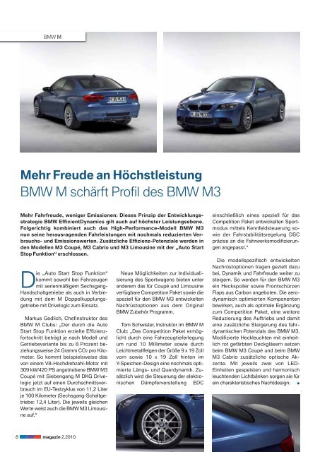 Magazin - BMW M Drivers Club eV