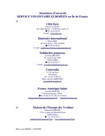 Structures d'envoi du SERVICE VOLONTAIRE EUROPEEN en Ile de ...