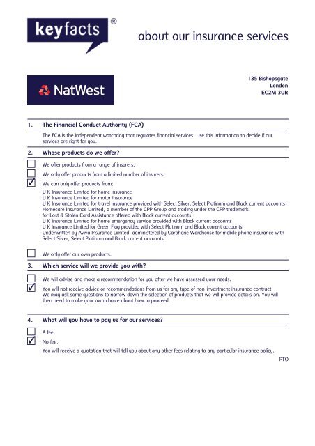 Key facts about our insurance services - NatWest