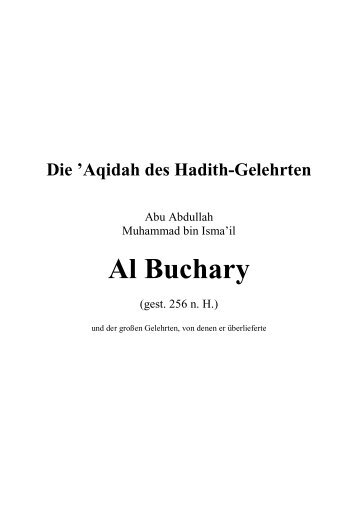 Aqida von al-Buchari - Salaf.de
