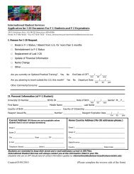 I-20 request form - International Programs
