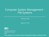 Computer System Management - File Systems - IIIT