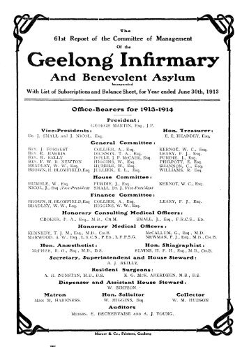 Geelong' Infirmary - Geelong and District