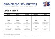 Menüpläne Kinderkrippe Little Butterfly