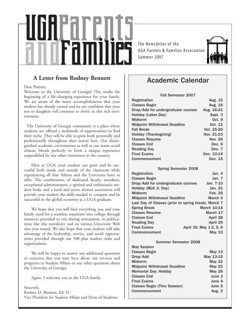 Academic Calendar External Affairs University Of Georgia
