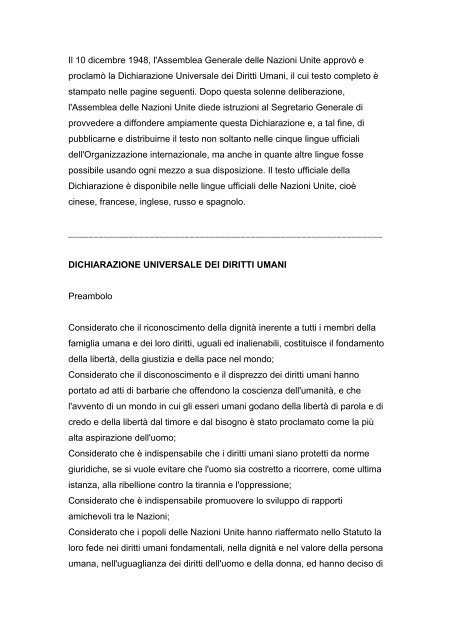 Dichiarazione Universale dei Diritti Umani