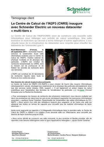 Schneider Electric - IN2P3 - 3d Communication