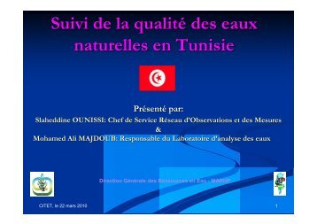 Suivi de la qualitÃ© des eaux naturelles en Tunisie PrÃ©sentÃ© ... - emwis