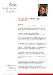 Prof. Dr. Bernd RaffelhÃ¼schen - Econ Referenten-Agentur