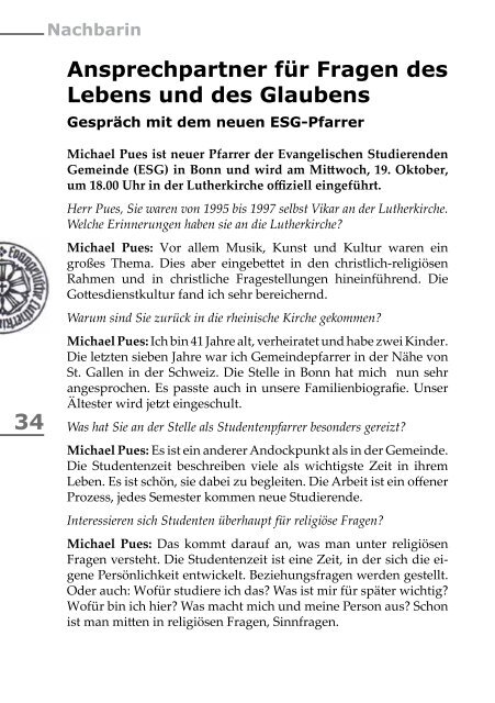 Lutherkirche Bonn August – November 2011 - Evangelische Kirche ...