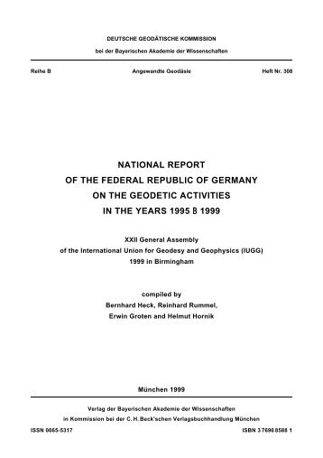national report of the federal republic of germany on the geodetic