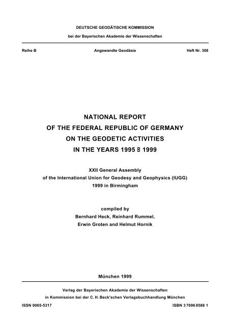 national report of the federal republic of germany on the geodetic