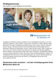 Gemeinsam mehr erreichen - Märkische Bank eG