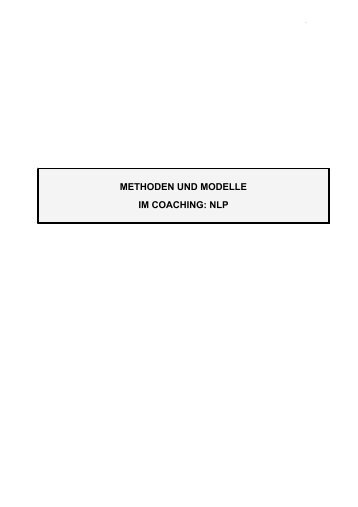 METHODEN UND MODELLE IM COACHING: NLP - compass ...