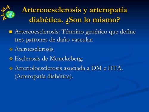 Procesos de artereoesclerosis y arteropatía diabética ¿son lo mismo?