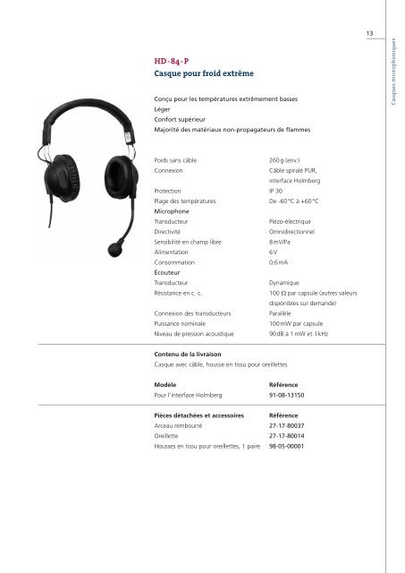 Casques microphoniques - HOLMCO