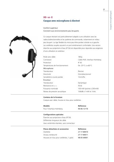 Casques microphoniques - HOLMCO