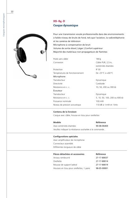 Casques microphoniques - HOLMCO